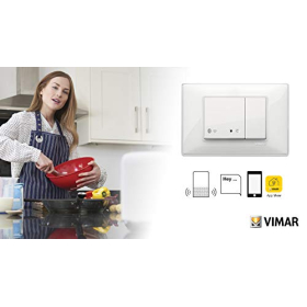 VIMAR 14597 - Pasarela inalámbrica View, Bluetooth 4.2, Wi-Fi, LED RGB, 2 módulos, serie Plana, color blanco