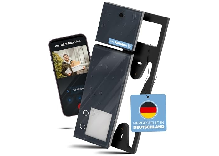 DOORLINE Timbre inalámbrico con vídeo, cámara, abridor de puerta, control mediante aplicación, compatible con Fritz!Box DOORLINE Timbre inalámbrico con vídeo, cámara, abridor de puerta, control mediante aplicación, compatible con Fritz!Box
