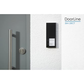 Бездротовий дверний дзвінок DoorLine Slim DECT, антрацитовий, з підключенням для відкривача дверей, стаціонарний та мобільний телефони