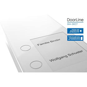 Бездротовий дверний дзвінок DoorLine Slim DECT, антрацитовий, з підключенням для відкривача дверей, стаціонарний та мобільний телефони