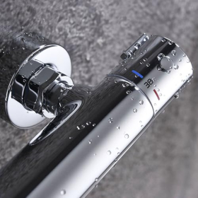 Kibath 150994 Round Thermostatic Shower Mixer for Shower Column