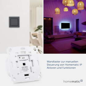 Homematic IP Smart Home 152000A0 – Настінний вимикач для брендованих вимикачів, керування приводами та термостатами, аксесуари для розумного дому