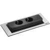 EVOline BackFlip, 2 Schuko sockets, 1 USB-C charger, stainless steel