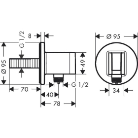 hansgrohe S Absperrventil Unterputz, Chrom