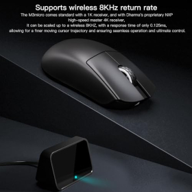 Darmoshark M3micro Wireless Gaming Mouse,Tri-Mode 2.4G/USB-C/Bluetooth Mouse Up to 26000DPI,PAW3395 optical sensor Lightweight 43g,8 programmable button 300MAh Battery Life,Computer Mouse for PC,Mac-W : Video Games