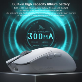 Darmoshark M3micro Wireless Gaming Mouse,Tri-Mode 2.4G/USB-C/Bluetooth Mouse Up to 26000DPI,PAW3395 optical sensor Lightweight 43g,8 programmable button 300MAh Battery Life,Computer Mouse for PC,Mac-W : Video Games