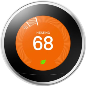 Google Nest Learning Thermostat, 3rd Generation, Connected Thermostat, Steel T3028FD