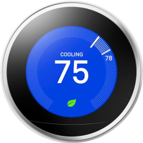 Google Nest Learning Thermostat, 3rd Generation, Connected Thermostat, Steel T3028FD