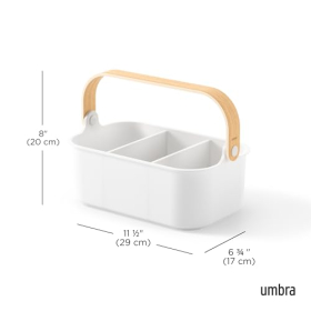 Umbra Bellwood Boîte de rangement empilable with separate amovibles, Blanc/naturel Waist M 28 x 17 cm