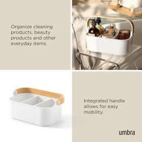 Umbra Bellwood Boîte de rangement empilable with separate amovibles, Blanc/naturel Waist M 28 x 17 cm