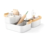 Umbra Bellwood Stackable Assortment Box with Removable Dividers, Blanc/Naturel Size M 28 x 17 cm