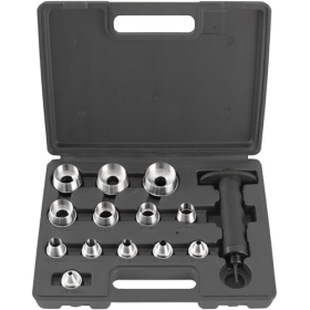 TECPO punching set, 14 pieces, punching diameter 5-35 mm, with ergonomic handle
