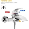 Cascade bath mixer, H59 brass chrome, ABS hand shower, wall mounting