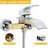 Cascade bath mixer, H59 brass chrome, ABS hand shower, wall mounting