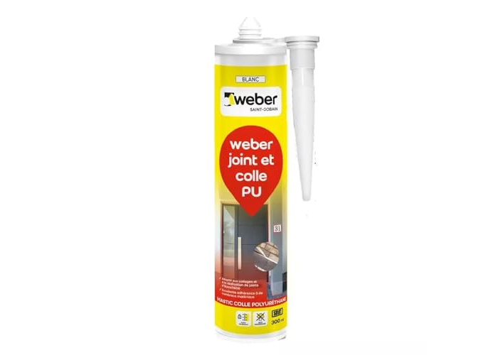 WEBER PU40 - Masilla de poliuretano, blanca, 300 ml WEBER PU40 - Masilla de poliuretano, blanca, 300 ml