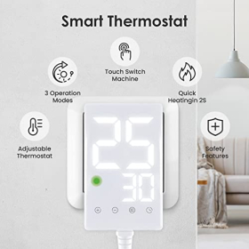 Calefactor infrarrojo Hocosyme de 1000 W de pared con termostato y temporizador semanal