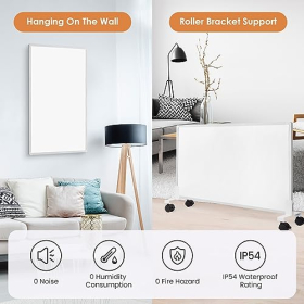 Calefactor infrarrojo Hocosyme de 1000 W de pared con termostato y temporizador semanal