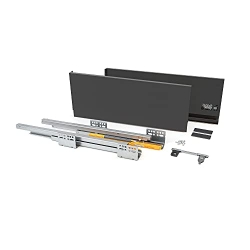 Emuca Schubladensystem, Totalauszug, Dämpfung, 185x450mm, Anthrazit