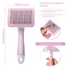 Vinabo Self-Cleaning Fur Brush for Dogs & Cats, Pink