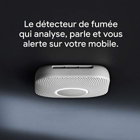 Детектор диму та чадного газу Google Nest Protect, на батарейках, білий