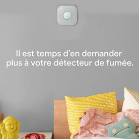 Детектор диму та чадного газу Google Nest Protect, на батарейках, білий