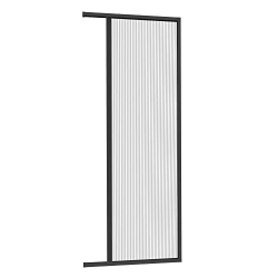 Windhager Plissee-Mückenschutz Tür 110x220 cm, Rollbar, Ohne Bohren, Alurahmen