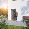Windhager pleated mosquito net door 110x220 cm, rollable, no drilling, aluminum frame