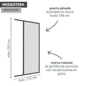 Москитная сетка Windhager для двери 110x220 см, складная, без сверления, алюминиевый каркас