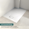Plato de ducha EMKE 120x90 cm, antideslizante, aspecto piedra, blanco