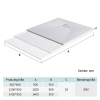 Plato de ducha EMKE 120x90 cm, antideslizante, aspecto piedra, blanco