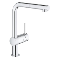 GROHE Robinet évier de cuisine Minta, Mitigeur cuisine monocommande, Robinet with douchette expandable, Installation rapide, Chromé