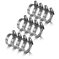 GARSIDURO® – 12 abrazaderas de manguera de acero inoxidable de 16-27 mm, calidad industrial