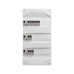 DEBFLEX Elektroschaltschrank 3 Reihen, 3 FI-Schalter + 11 Leistungsschutzschalter