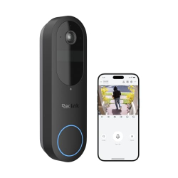 Timbre con video inalámbrico Reolink 2K, vista de 150°, Wi-Fi, batería/cable, detección