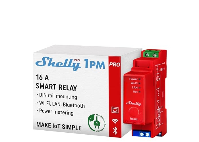 Shelly Pro 1PM - Interruptor DIN Wi-Fi con medidor de energía Shelly Pro 1PM - Interruptor DIN Wi-Fi con medidor de energía