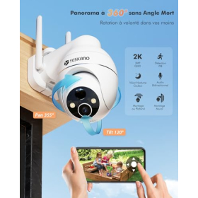 2K Вулична камера з сонячною та Wi-Fi 360° PTZ, нічним баченням та аудіо