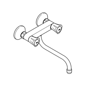 Настінний одноважільний змішувач GROHE Costa L з поворотним виливом, хромований