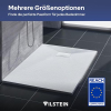 VILSTEIN Duschwanne 160x90 cm – Stone/Slate Look, Flach, Rutschfest, Weiß