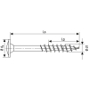 Tornillos para madera Spax 8x360 mm, T-Star plus, rosca parcial, 50 piezas