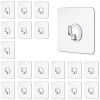 20 transparent self-adhesive hooks, no drilling required, up to 3 kg