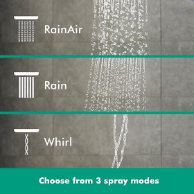 Ducha de mano Raindance Select E de Hansgrohe, 3 tipos de chorro, cromo negro