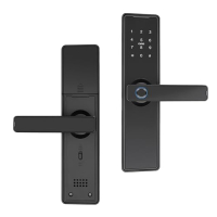 Cerradura de puerta inteligente con lector de huellas dactilares, teclado y aplicación, WiFi/Bluetooth, para casa y hotel
