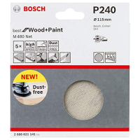 Bosch Zubehör Set Schleifblätter M480, 5 Stück, Ø 115 mm, K240, für Exzenterschleifer