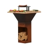 Barbecook Nestor Original Fire Pit with Plancha & Side Tables, Corten Steel