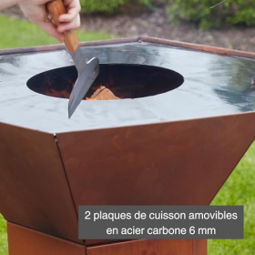 Барбекю Barbecook Nestor Original с планчей, боковыми столиками и приподнятой решёткой, сталь Corten