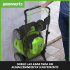 Greenworks 48V lawnmower with 46cm cutting width and 55L grass catcher bag