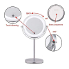 Zdong LED desk mirror, rotatable & dimmable, lightweight metal, USB rechargeable, dual size
