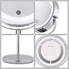 Zdong LED desk mirror, rotatable & dimmable, lightweight metal, USB rechargeable, dual size