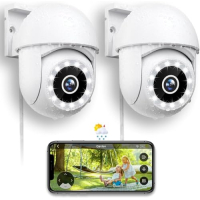 WiFi Outdoor Surveillance Camera 4MP – Highwings, 360° IP, AI Motion Detection, Night Vision, 2 Pack