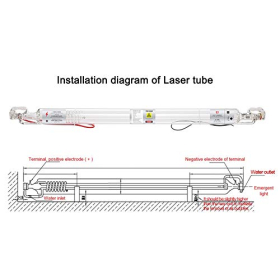 Tubo láser de vidrio CO2 TEN-HIGH de 50 mm de diámetro, 700 mm de longitud, 40 W para grabado DIY